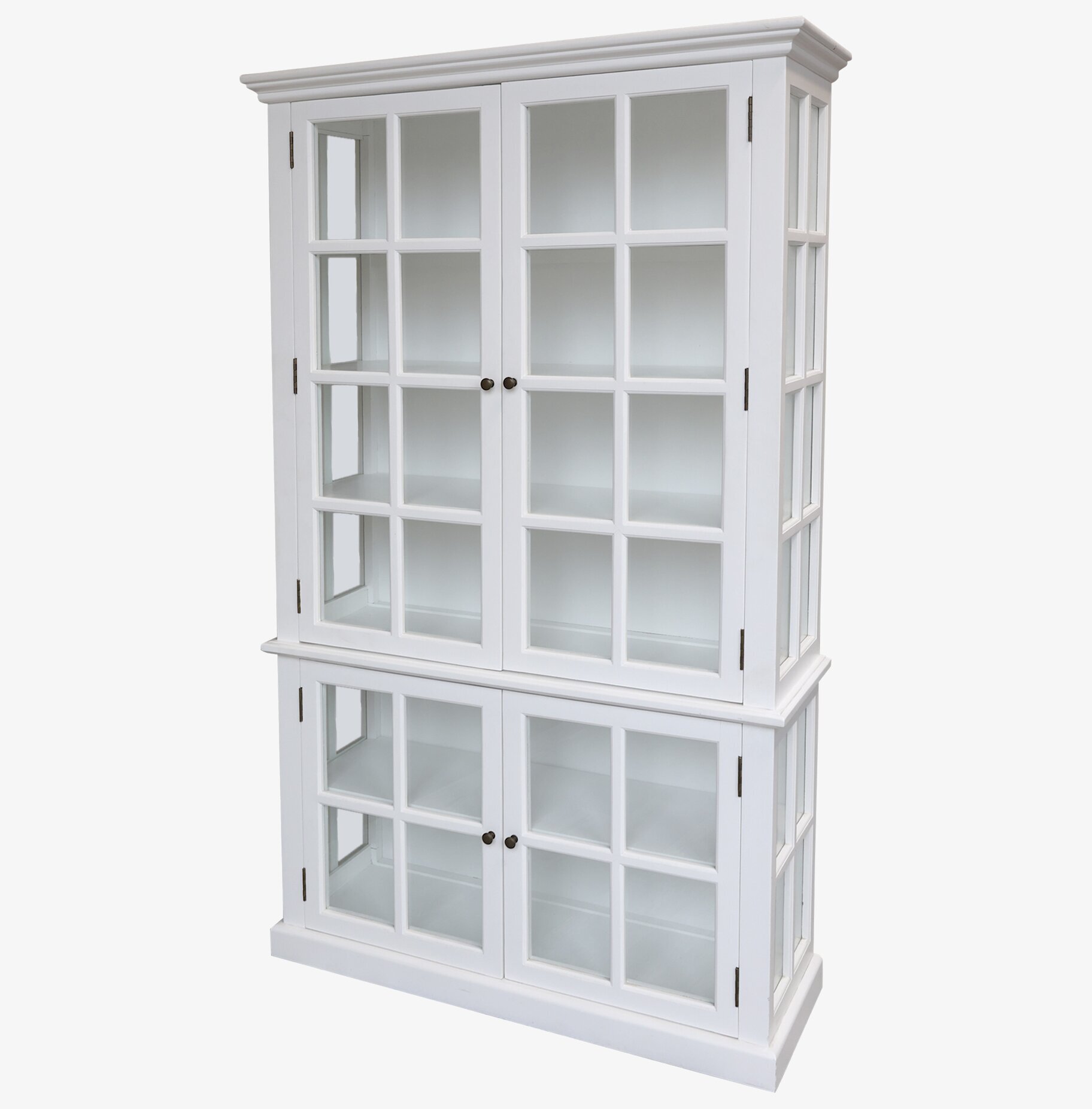 Vitrinskåp 4 Hyllor/Dörrar Vit från Chic Antique i trä