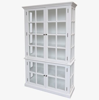 Vitrinskåp 4 Hyllor/Dörrar Vit från Chic Antique i trä