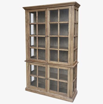 Vitrinskåp 4 Hyllor/Dörrar Natur från Chic Antique