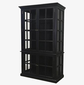 Vitrinskåp 4 Hyllor/Dörrar Svart från Chic Antique