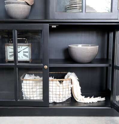 Vitrinskåp 4 Hyllor/Dörrar Svart från Chic Antique