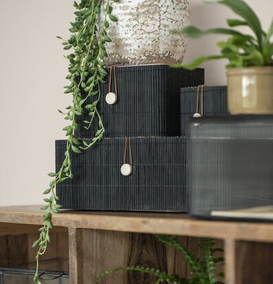 Förvaringslåda Bambu Svart från IB Laursen i naturlig miljö