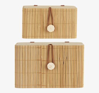 Förvaringslåda Bambu Set/2 Natur IB Laursen Förvaringslådor och korgar Boxar Förvaringsboxar Porslinsboxar Trälådor Smyckesboxar i porslin