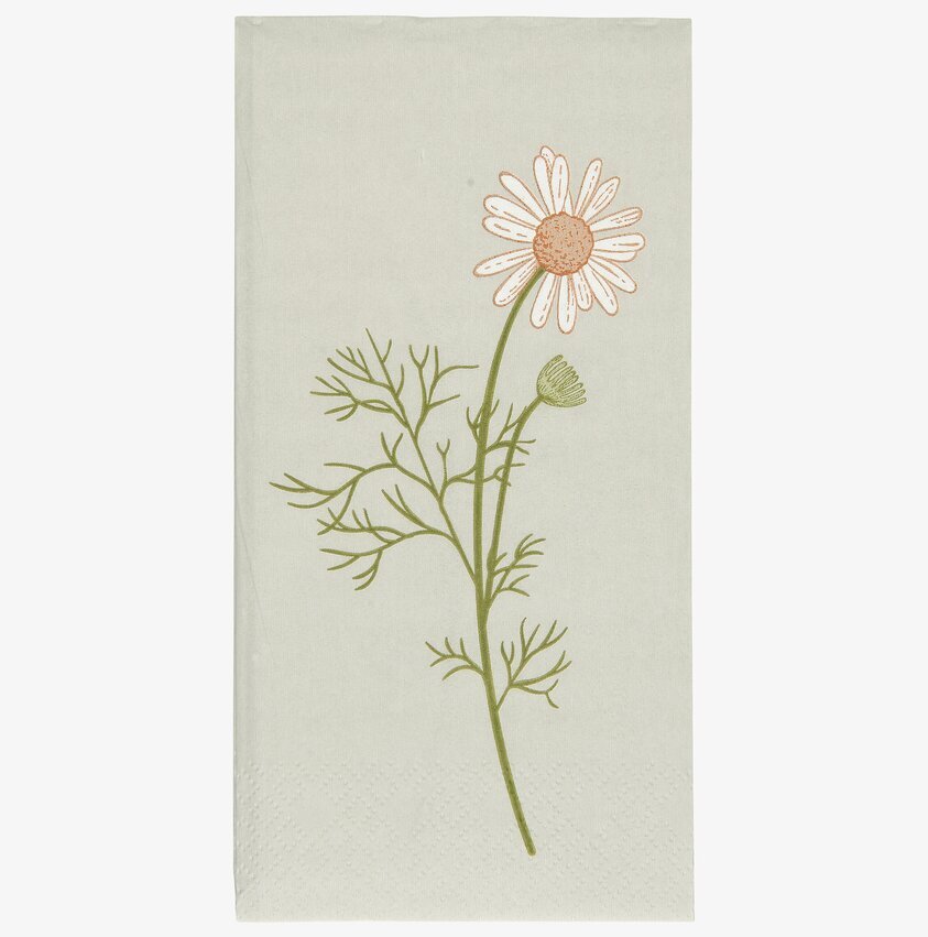 Servetter Flora Kamomill från IB Laursen med kamomillmotiv