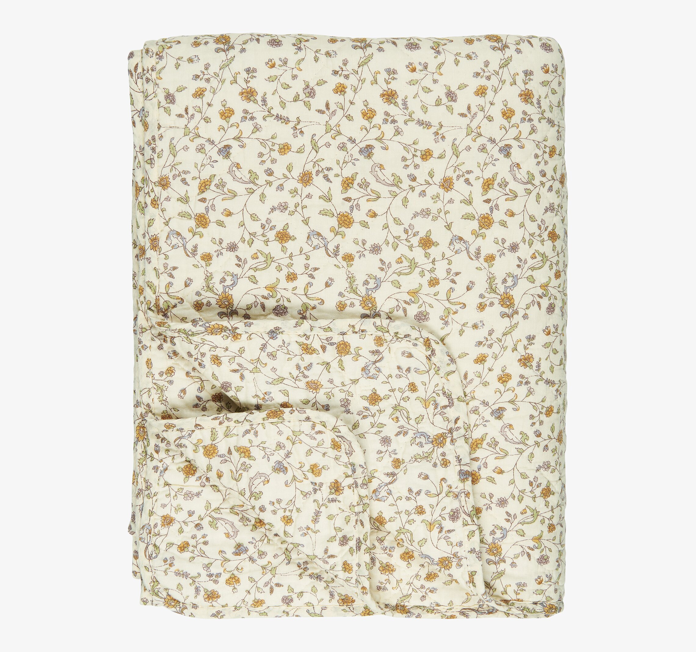 Täcke/Pläd Creme/Yellow Flowers från IB Laursen