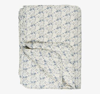 Pläd Creme/Blue Flowers från IB Laursen med blå blommor