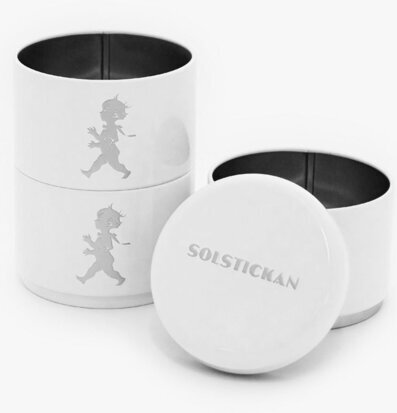 Bild av stilren vit förvaringsburk med tre sektioner