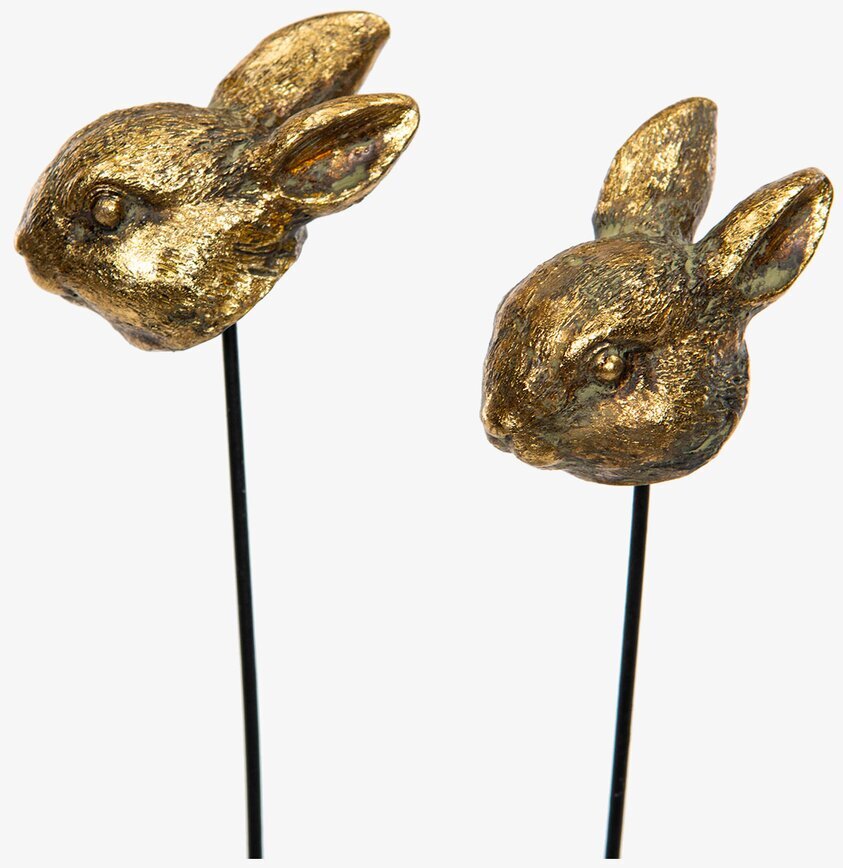 Kaninhuvud Stick Guld Poly 2 st från A Lot Decoration