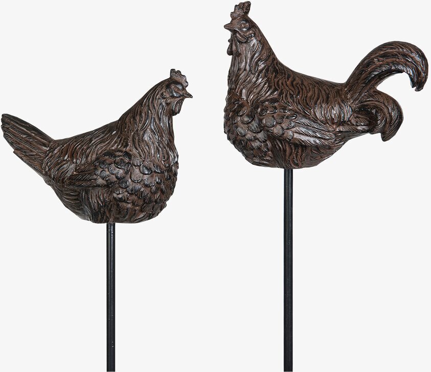 Stor Stick Tupp/Höna Brun Poly från A Lot Decoration