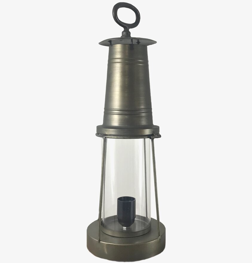 Bordslampa Gruvlykta Antik Mässing Stor från Multi Agentur