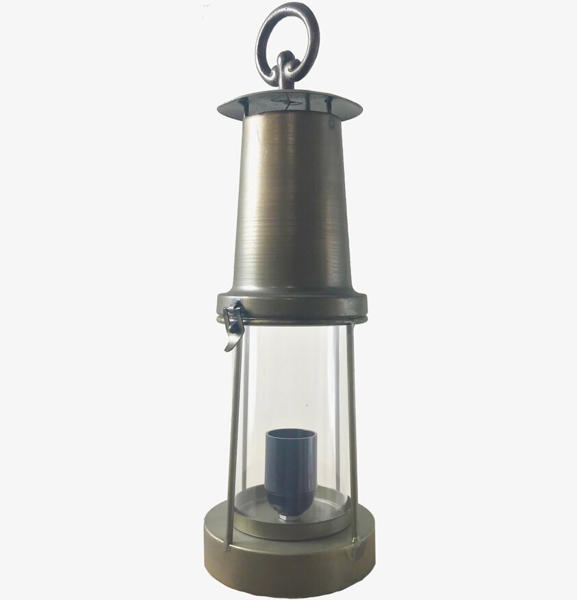 Bordslampa Gruvlykta Antik Mässing Mellan från Multi Agentur