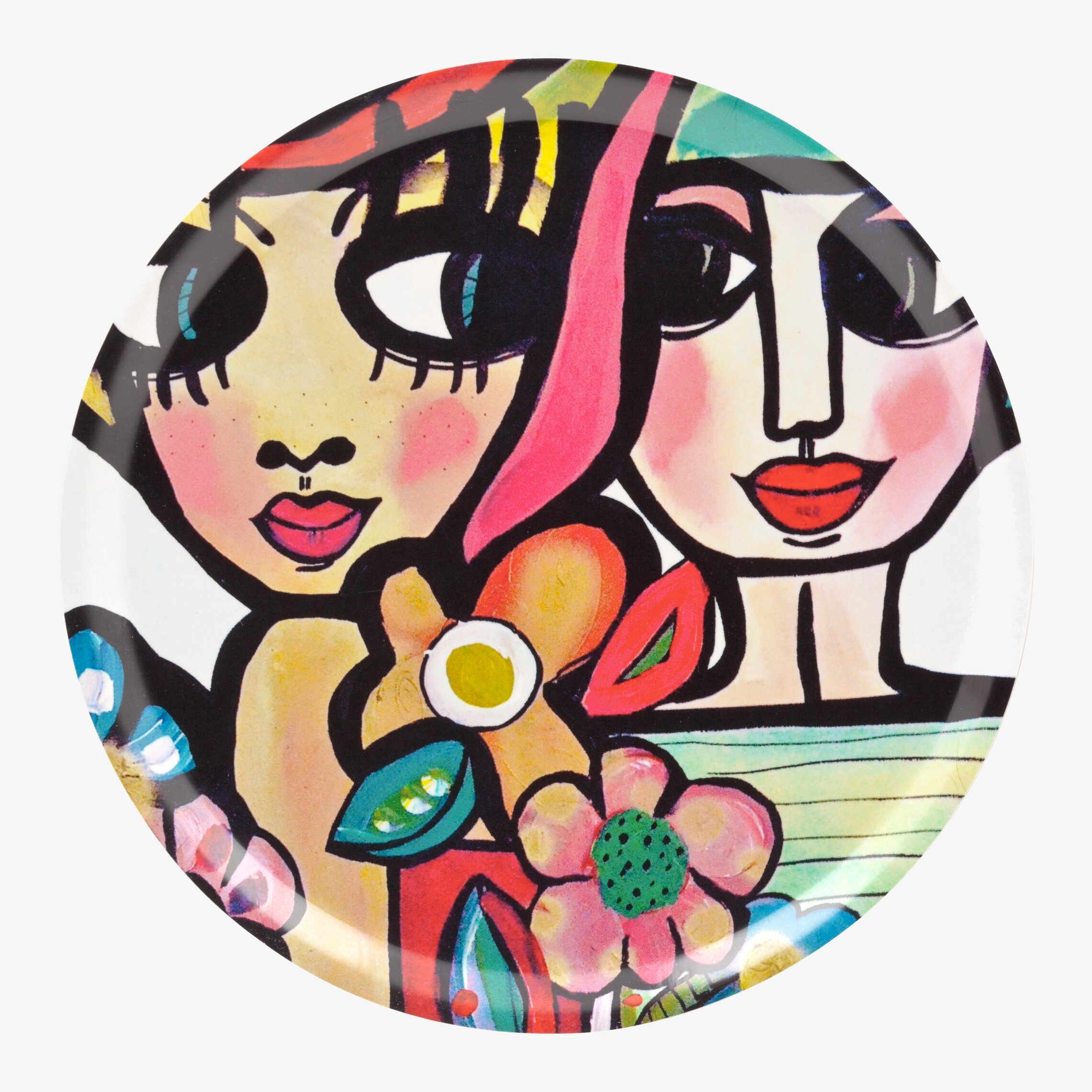 Bricka Längtansfull, rund från Dixie med färgstark design