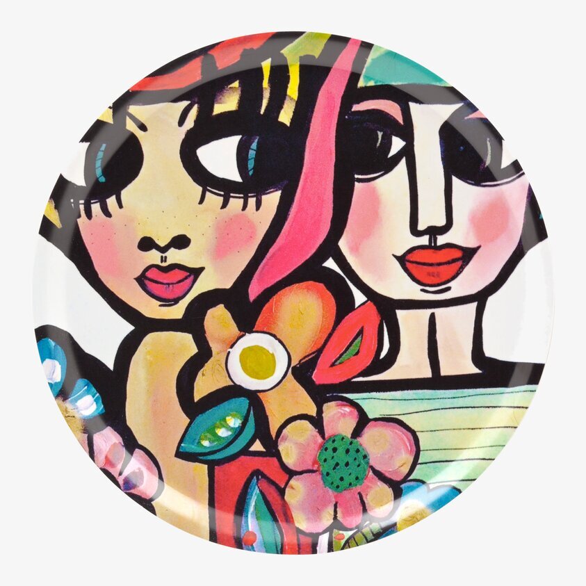 Bricka Längtansfull, rund från Dixie med färgstark design