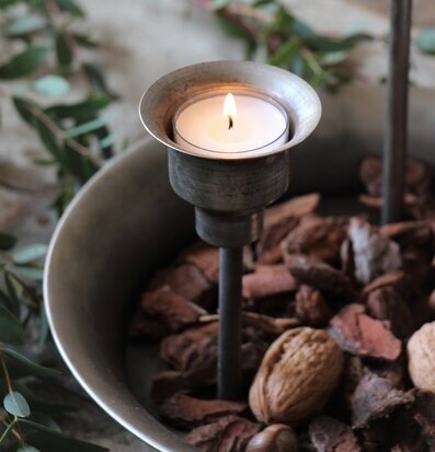 Cozy Ljushållare 3 Ljus från Majas Cottage med rustik finish