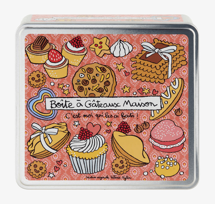 Plåtburk Kakor från Derriére la porte med färgglada bakverk