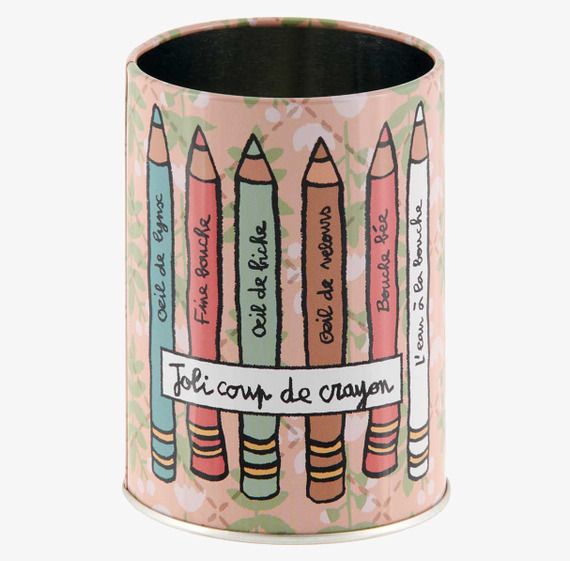 Plåtburk Smink från Derriére la porte med färgglada pennor