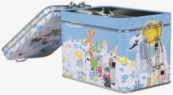 Bild av teburk med Mumintrollet och somrigt motiv