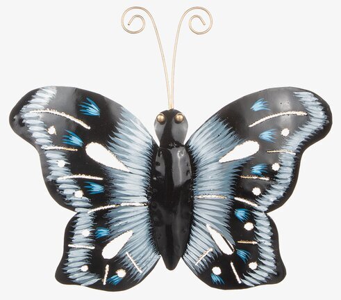 Fjäril Hamrad Plåt Svart/Blå/Grå 30x25 Cm från Different Design