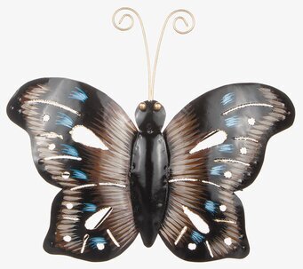 Fjäril Hamrad Plåt Brun/Blå 30x25 Cm från Different Design