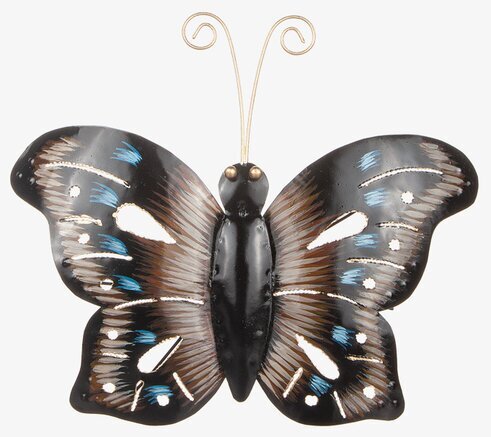 Fjäril Hamrad Plåt Brun/Blå 30x25 Cm från Different Design