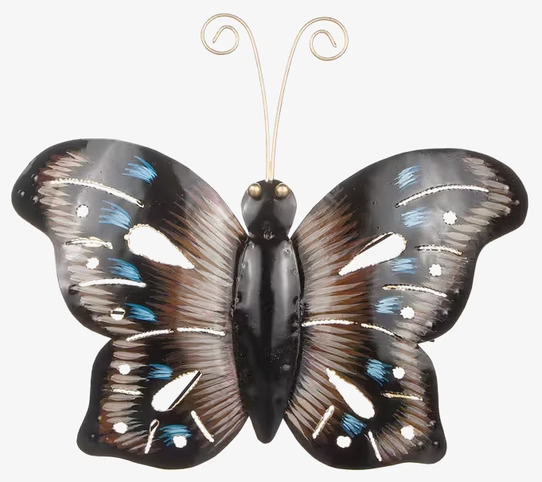 Fjäril Hamrad Plåt Brun/Blå 30x25 Cm från Different Design