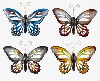 Fjäril Vägg Hamrad Plåt från Different Design på en vägg