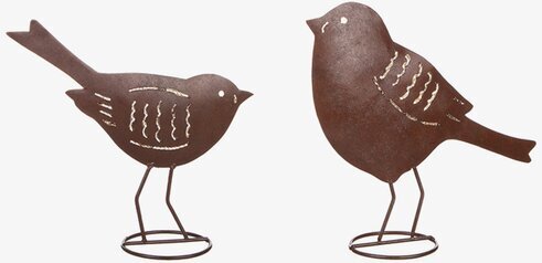 Fågel Brun Hamrad Plåt från Different Design, två fåglar