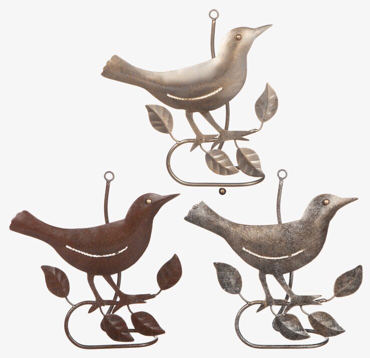 Fågel Vägg Smide från Different Design, tre metallfåglar