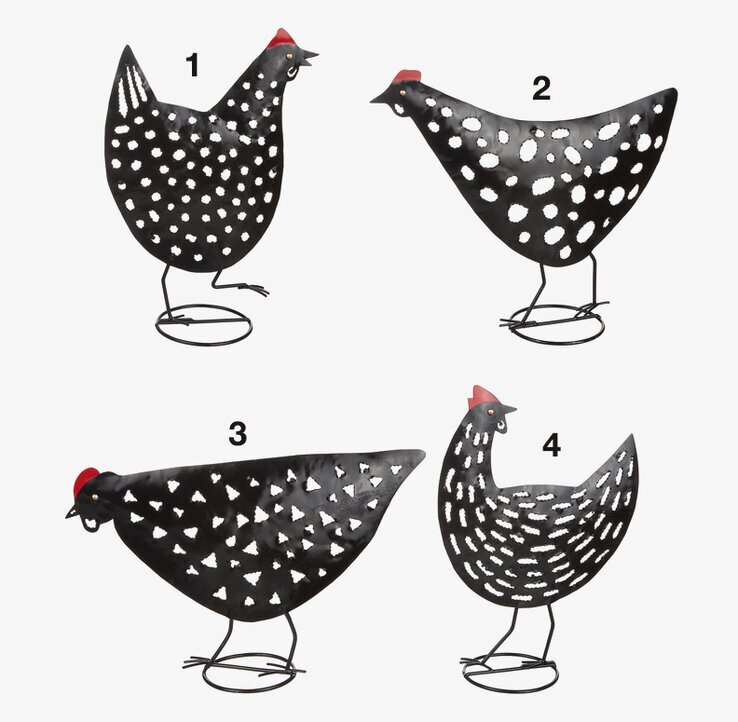 Höna Hamrad Plåt Svart från Different Design i fyra stilar