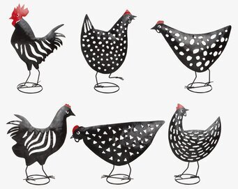 Tupp/Höna Svart Hamrad Plåt från Different Design