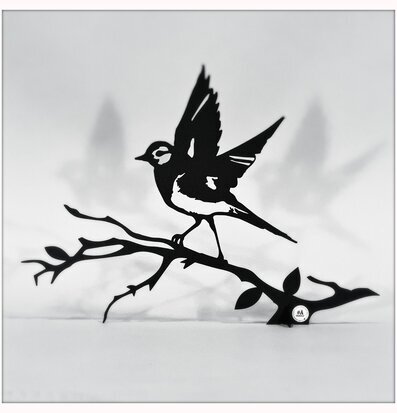 #ÄlskaPlåt Sädesärla Svart Ärling av Älskaplåt i metall