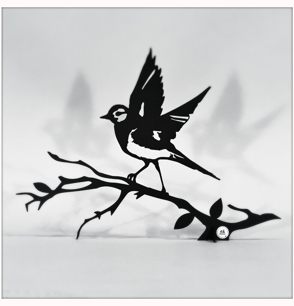 #ÄlskaPlåt Sädesärla Svart Ärling av Älskaplåt i metall