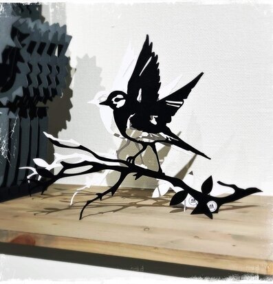 #ÄlskaPlåt Sädesärla Vit Ärling från Älskaplåt på en gren