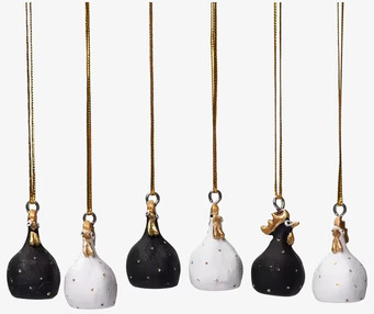 Hängande Höna Mix Vit/Svart/Guld från Nääsgränsgården