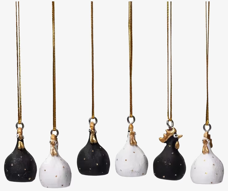 Hängande Höna Mix Vit/Svart/Guld från Nääsgränsgården