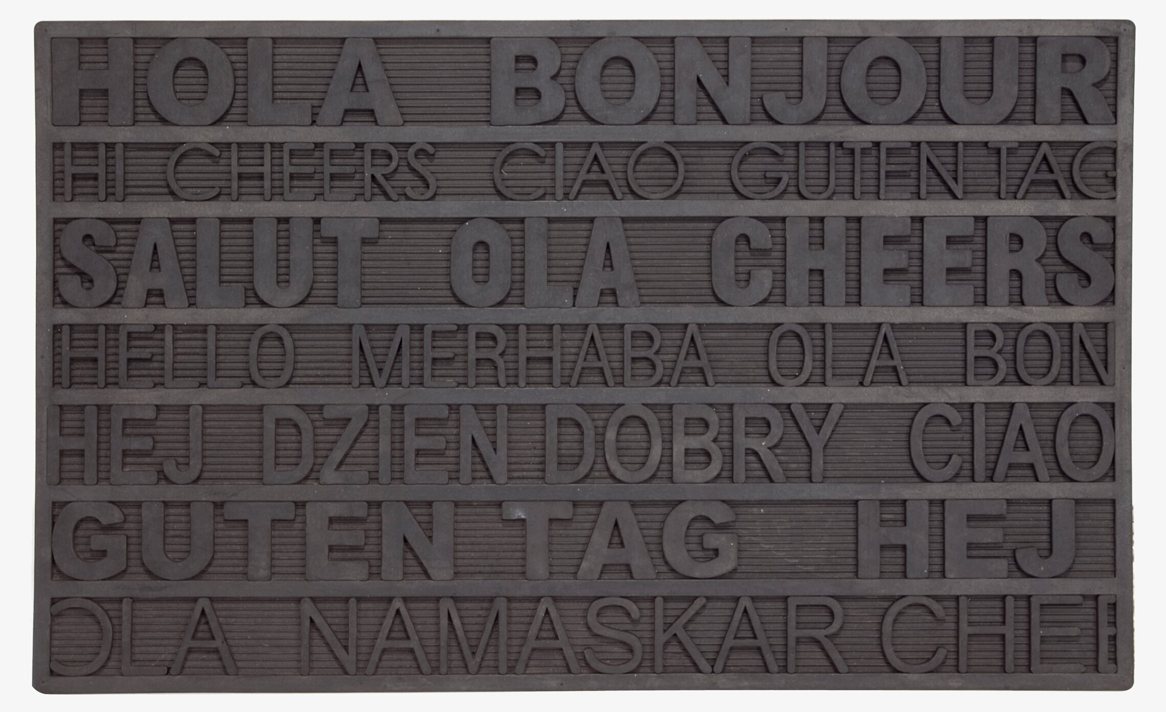 Dörrmatta Hello, gummi från Dixie med välkomsthälsningar