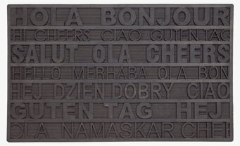 Dörrmatta Hello, gummi från Dixie med välkomsthälsningar