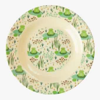 Djup Tallrik Frog Print från Rice med lekfullt grodmönster