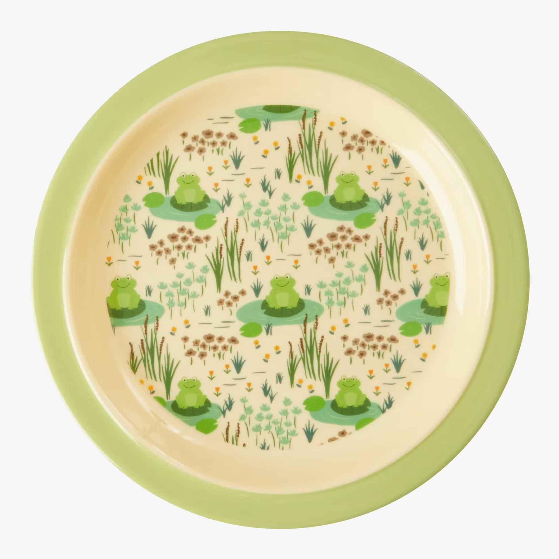 Barntallrik Frog Print från Rice med lekfullt grodmönster