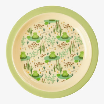 Barntallrik Frog Print från Rice med lekfullt grodmönster