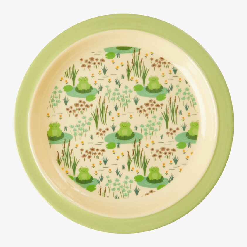 Barntallrik Frog Print från Rice med lekfullt grodmönster