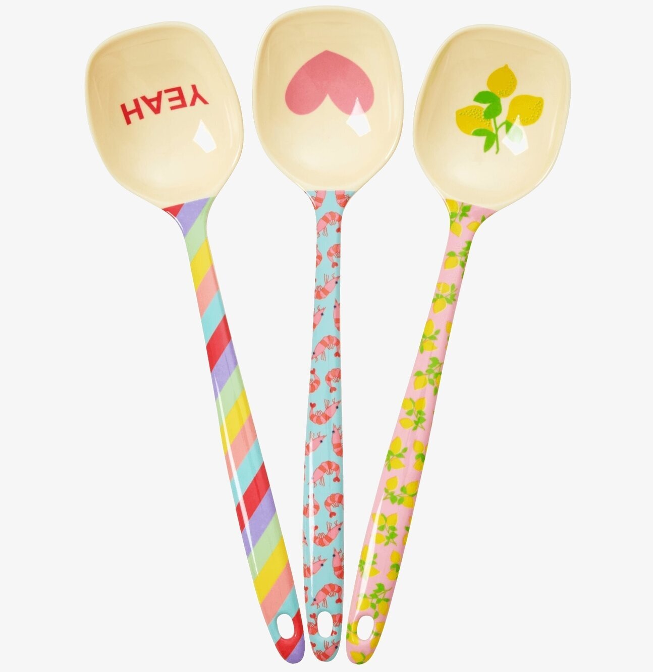 Tre Matlagningsskedar - Yippie Yippie Yeah från Rice i olika färger