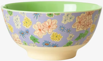 Skål Flower Painting Print från Rice med blommönster