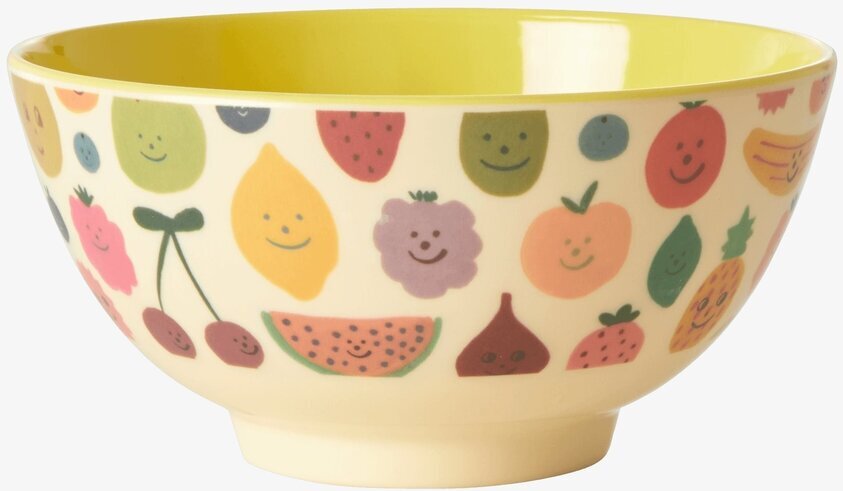 Skål Happy Fruits Print från Rice med lekfullt fruktmönster