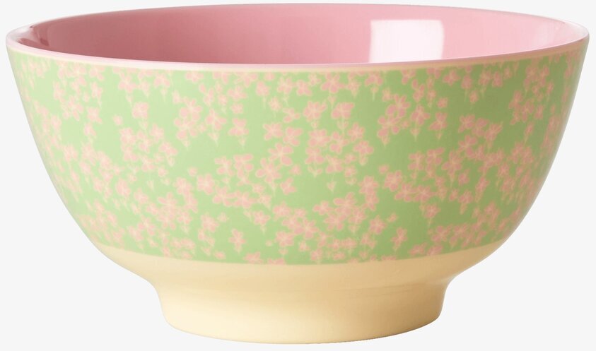 Skål Pink Flower Field Print från Rice mot vit bakgrund