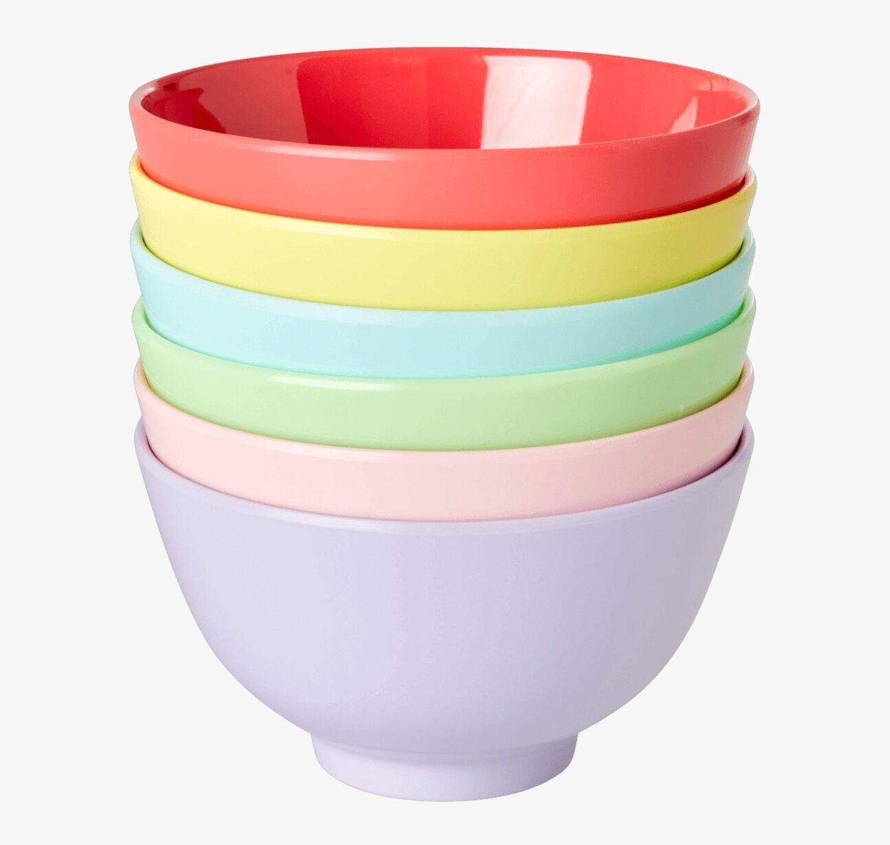 Skål Melamin Liten från Rice, sju staplade färgglada skålar