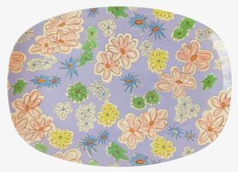 Liten Tallrik Flower Painting Print från Rice med blommotiv