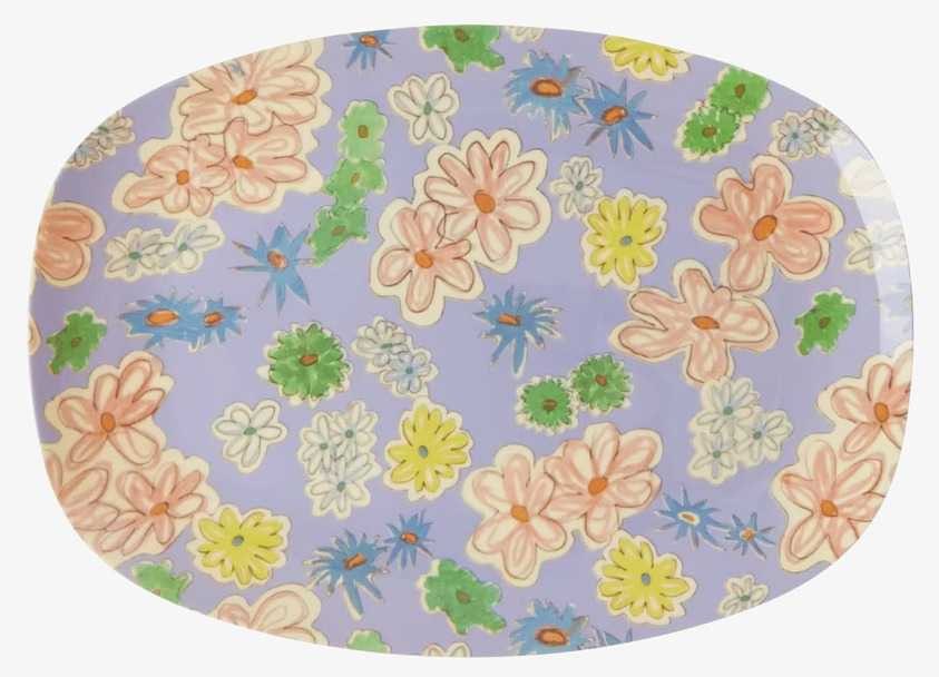 Liten Tallrik Flower Painting Print från Rice med blommotiv