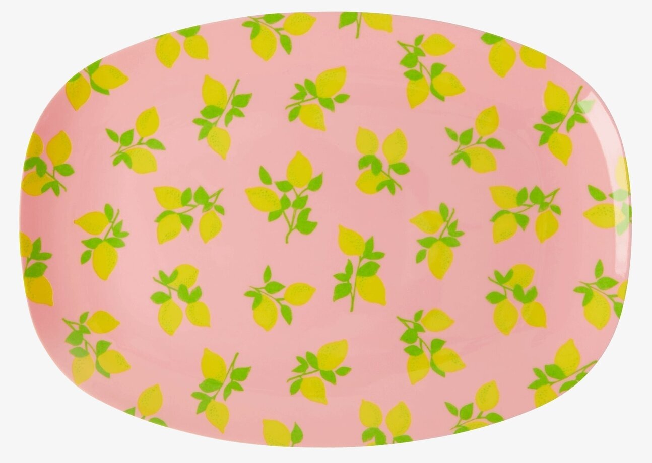 Liten Tallrik Lemon Print från Rice med citronmotiv