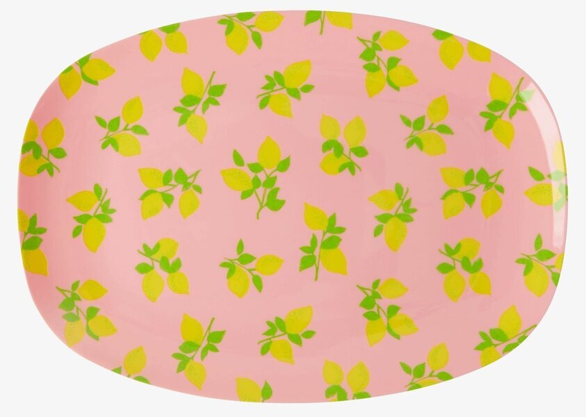 Liten Tallrik Lemon Print från Rice med citronmotiv
